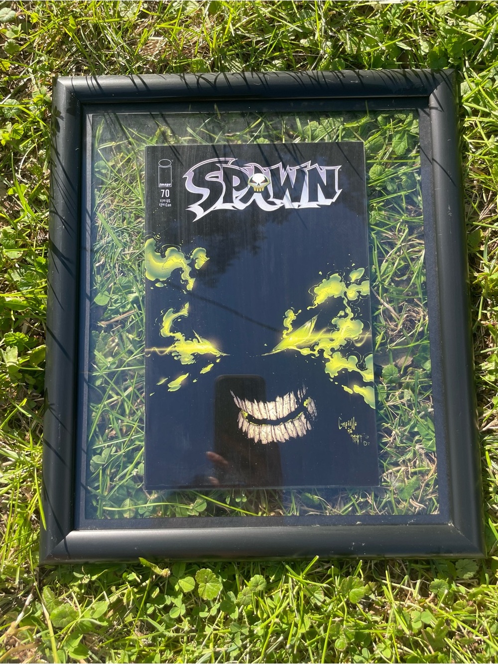 Spawn Framed Art Print - Black Frame with Neon Green Accent